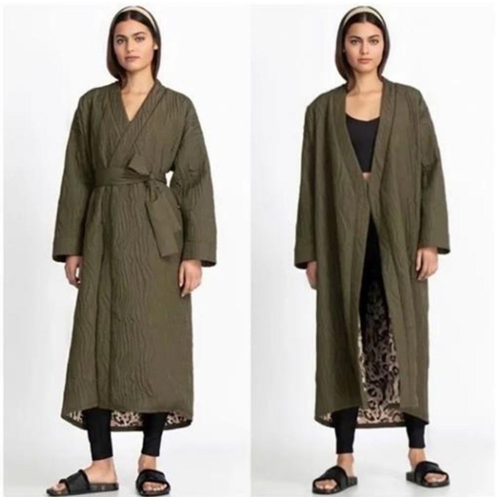 Johnny Was Olive Green Long Coat